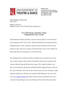 Tony Award Press release_06_06_13