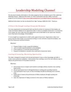 Microsoft Word - LeadershipModelingChannel_Objectives