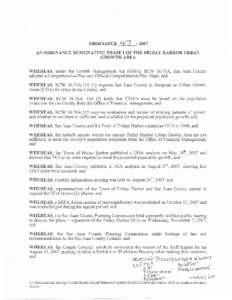 oRDrNANcn*-7  - zoot AN ORDINANCE DESIGNATING PIIASE I OF TIIE FRIDAY I{ARBOR IIRBAN GROWTH AREA