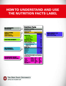 HOW TO UNDERSTAND AND USE THE NUTRITION FACTS LABEL PAY ATTENTION TO SERVING SIZE