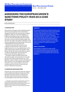 Assessing the European Union’s sanctions policy: Iran as a case study, Non-proliferation Papers no. 34