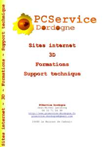 Sites internet ~ 3D ~ Formations ~ Support technique  Sites internet 3D Formations Support technique