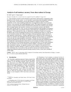 Analysis of soil moisture memory from observations in Europe