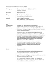 Sammanträdesprotokoll- GränskommitténTid och plats: Fredagen den 02 oktober 1998 klRådhuset, Uddevalla
