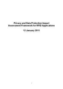 Privacy and Data Protection Impact Assessment Framework for RFID Applications