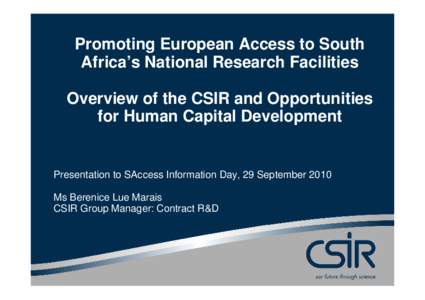 CSIR opportunities for Collaboration