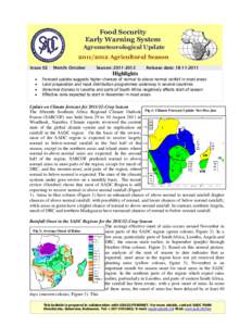 Food Security Early Warning System Agrometeorological Update[removed]Agricultural Season Issue 02