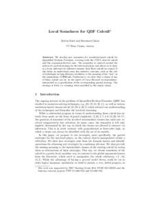Local Soundness for QBF Calculi? Martin Suda and Bernhard Gleiss TU Wien, Vienna, Austria Abstract. We develop new semantics for resolution-based calculi for Quantified Boolean Formulas, covering both the CDCL-derived ca