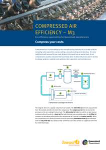 COMPRESSED AIR EFFICIENCY – M3 Eco-efficiency opportunities for Queensland manufacturers Compress your costs Compressed air is used widely by the manufacturing industry for a variety of tasks