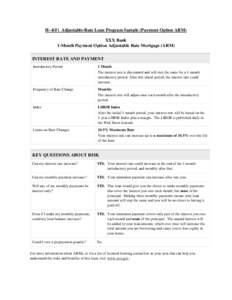 H–4(F) Adjustable-Rate Loan Program Sample (Payment Option ARM)