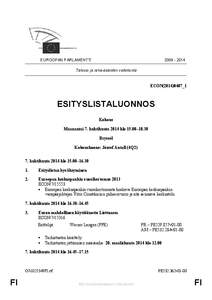 EUROOPAN PARLAMENTTI[removed]Talous- ja raha-asioiden valiokunta