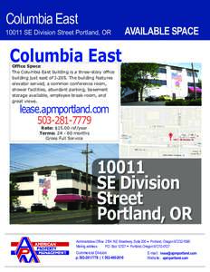 Columbia EastSE Division Street Portland, OR AVAILABLE SPACE