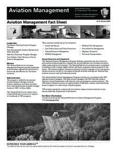 Aviation Management  National Park Service U.S. Department of the Interior Branch of Aviation Management Division of Fire and Aviation