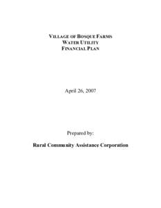 Microsoft Word - Village of Bosque Farms Pilot Study.doc