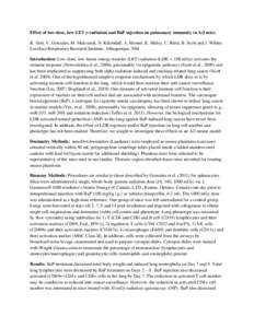 Effect of low-dose, low-LET γ-radiation and BaP injection on pulmonary immunity in A/J mice