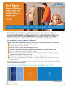 Fact Sheet:  Adverse Childhood Experiences and the Well-Being of Adolescents