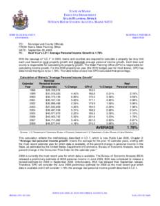 STATE OF MAINE EXECUTIVE DEPARTMENT STATE PLANNING OFFICE 38 STATE HOUSE STATION AUGUSTA, MAINE[removed]JOHN ELIAS BALDACCI