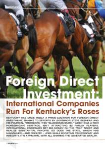 KENTUCKY  Foreign Direct Investment: International Companies Run For Kentucky’s Roses