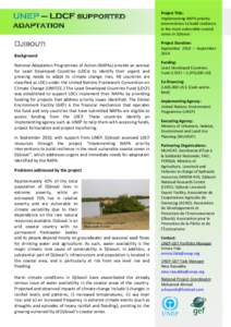 UNEP – LDCF supported adaptation Djibouti Background National Adaptation Programmes of Action (NAPAs) provide an avenue for Least Developed Countries (LDCs) to identify their urgent and