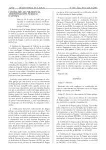 DIARIO OFICIAL DE GALICIA CONSELLERÍA DE PRESIDENCIA, ADMINISTRACIÓNS PÚBLICAS