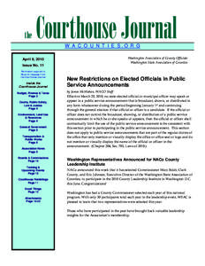 the  Courthouse Journal W A C O U N T I E S.O R G  April 9, 2010