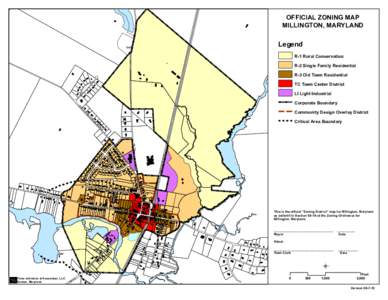 OFFICIAL ZONING MAP MILLINGTON, MARYLAND Legend R-1 Rural Conservation R-2 Single Family Residential