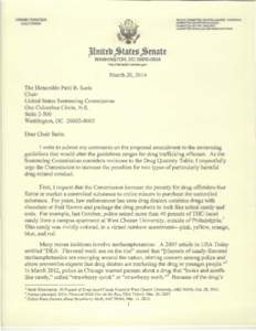 Letter from Senator Dianne Feinstein to the U.S. Sentencing Commission - March 20, 2104