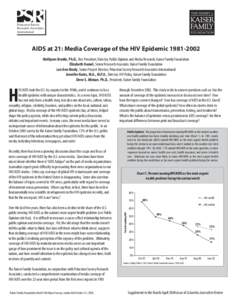 AIDS at 21: Media Coverage of the HIV Epidemic[removed]