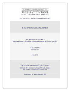 THE INSTITUTE FOR MIDDLE EAST STUDIES  IMES CAPSTONE PAPER SERIES