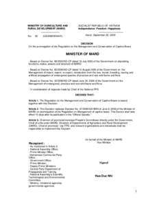 Microsoft Word - Decision No. 95 of September 29, 2008 on captive bear management Oct. 7, 2008 _EN_.doc