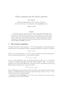 Cluster expansion and the boxdot conjecture Emil Jeˇr´abek∗ Institute of Mathematics of the Academy of Sciences ˇ a 25, Praha 1, Czech Republic, email:  Zitn´