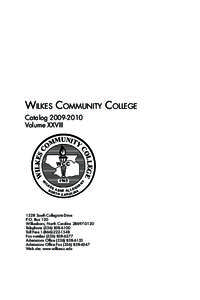 Wilkes Community College Catalog[removed]Volume XXVIII 1965