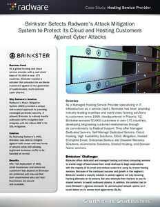 Case Study: Hosting Service Provider  Brinkster Selects Radware’s Attack Mitigation System to Protect its Cloud and Hosting Customers Against Cyber Attacks