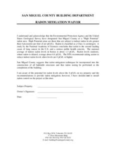 Microsoft Word - Radon Waiver.DOC