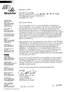 September 19,200O  Miracle=Ear” Corporate Office[removed]N. 31st Ave. Suite D-406