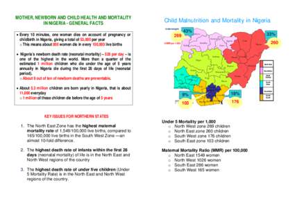 MOTHER, NEWBORN AND CHILD HEALTH AND MORTALITY IN NIGERIA - GENERAL FACTS Child Malnutrition and Mortality in Nigeria Underweight