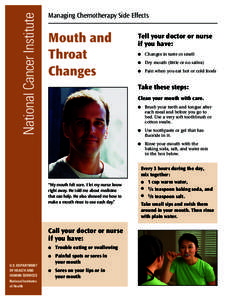 National Cancer Institute  Managing Chemotherapy Side Effects Mouth and Throat