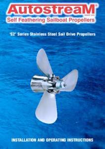 ‘S2’ Series Stainless Steel Sail Drive Propellers  INSTALLATION AND OPERATING INSTRUCTIONS Index Index . . . . . . . . . . . . . . . . . . . . . . . . . . . . . . . . . . . . . . . . . . . . . . . . . .1