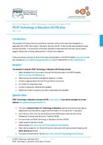 ICT in the Classroom - PDST Technology in Education (formerly NCTE)  PDST Technology in Education (NCTE) sites Ref: Introduction