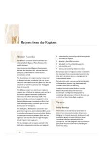 Reports from the Regions  Western Australia •
