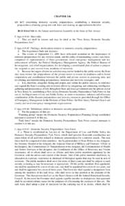 CHAPTER 246 AN ACT concerning domestic security preparedness, establishing a domestic security preparedness planning group and task force and making an appropriation therefor. BE IT ENACTED by the Senate and General Asse