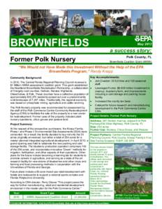 BROWNFIELDS  May 2013 a success story: Polk County, FL