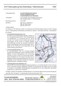 B 27 Ortsumgehung Neu-Eichenberg / Hebenshausen  Auftragsgegenstand: Umwelterheblichkeitsbetrachtung Umweltverträglichkeitsstudie