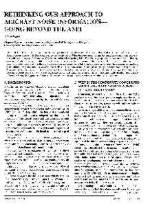 RETHINKING OUR APPROACH TO AIRCRAFT NOISE INFORMATIONGOING BEYOND THE ANEF D Southgate Airports Operations, Commonwealth Department of Transport and Regional Services, GPO lll