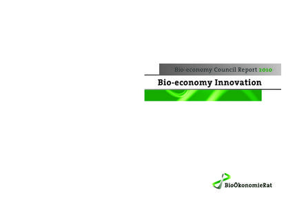 U4 Rückseite  U1 Titel Bio-economy Council Report 2010