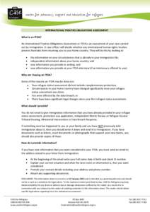 Forced migration / Population / Refugee / Right of asylum / Treaty / Temporary protection visa / Human geography / Canada and Iraq War resisters / United Nations High Commissioner for Refugees Representation in Cyprus / Immigration to Australia / Human migration / Demography