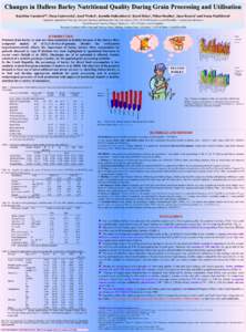 Changes in Hulless Barley Nutritional Quality During Grain Processing and Utilisation Kateřina Vaculová1, Dana Gabrovská2, Josef Prokeš3, Jarmila Ouhrabková2, Karel Hoke2, Milan Houška2, Jana Rysová2 and Ivana 