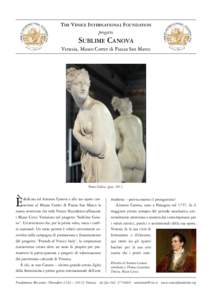 THE VENICE INTERNATIONAL FOUNDATION progetto SUBLIME CANOVA Venezia, Museo Correr di Piazza San Marco