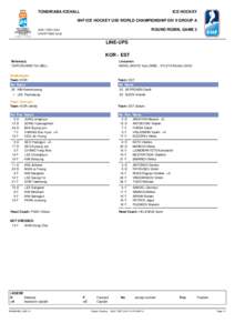 TONDIRABA ICEHALL  ICE HOCKEY IIHF ICE HOCKEY U20 WORLD CHAMPIONSHIP DIV II GROUP A ROUND ROBIN, GAME 3
