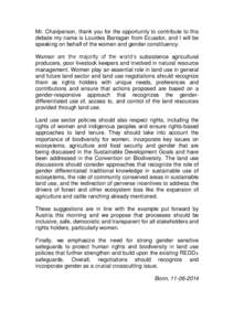 Climate change policy / Emissions reduction / Reducing Emissions from Deforestation and Forest Degradation / Reforestation / Gender / Ecosystem / Traditional knowledge / Biodiversity / Forest Day / Forestry / Environment / Carbon finance